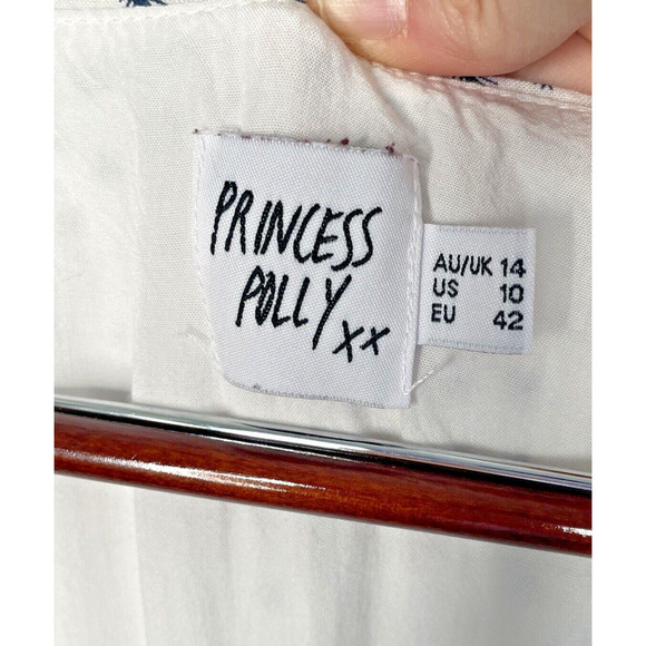 Princess Polly Women's Smocked Mini Dress Size 10 Lined Coquette Boho Peasant - Picture 11 of 13